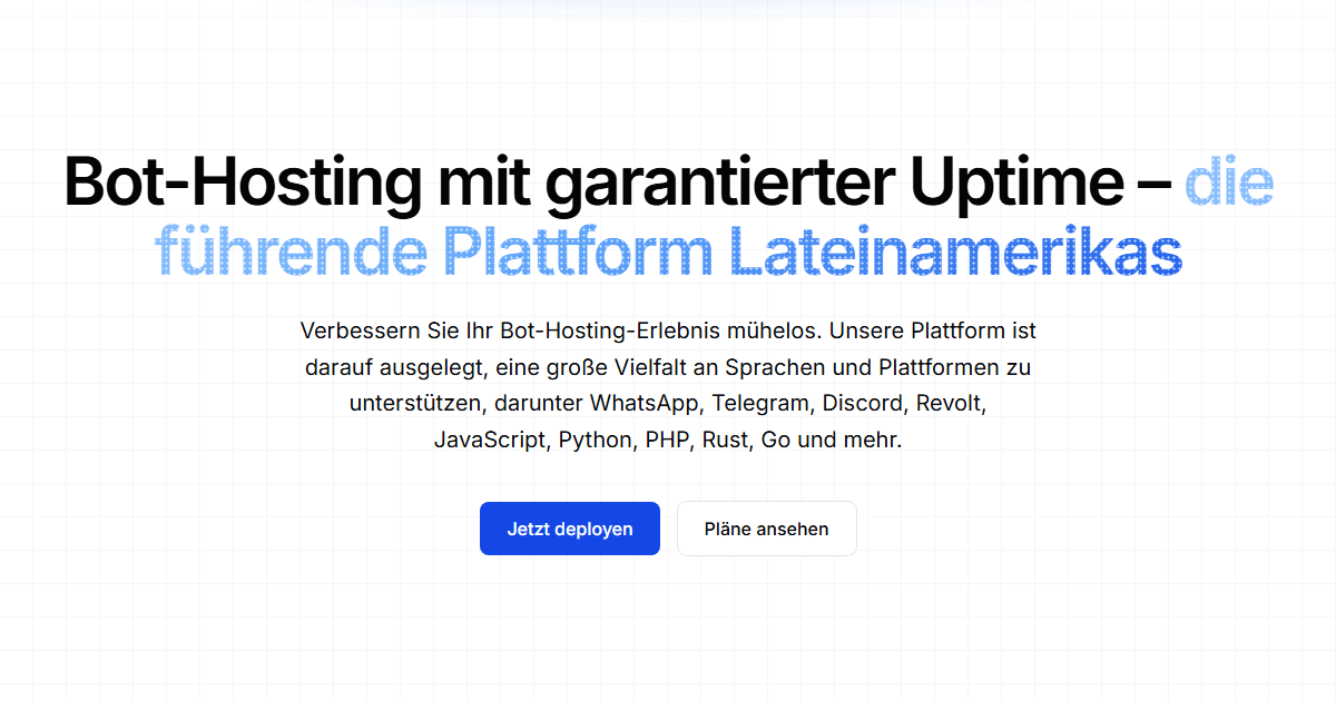 Übersicht des Square Cloud Bots Dienstes