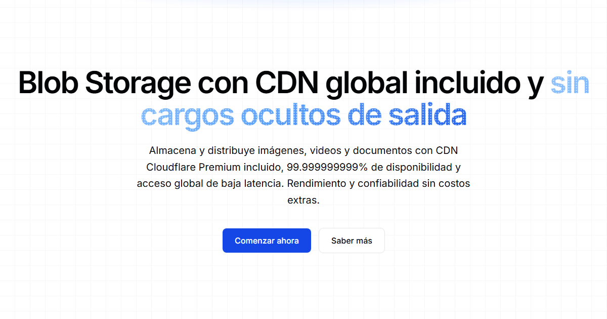 Vista general del servicio Square Cloud Blob Storage