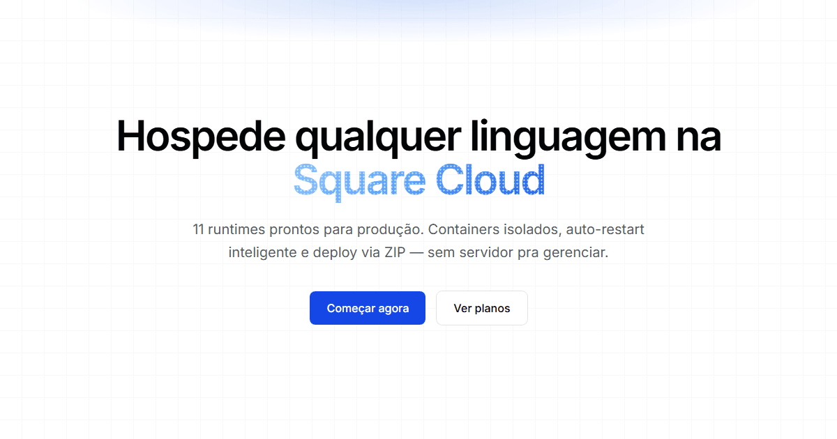 Frameworks suportados na Square Cloud Sites